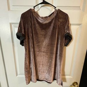 Chiffon light pink shirt sleeve blouse